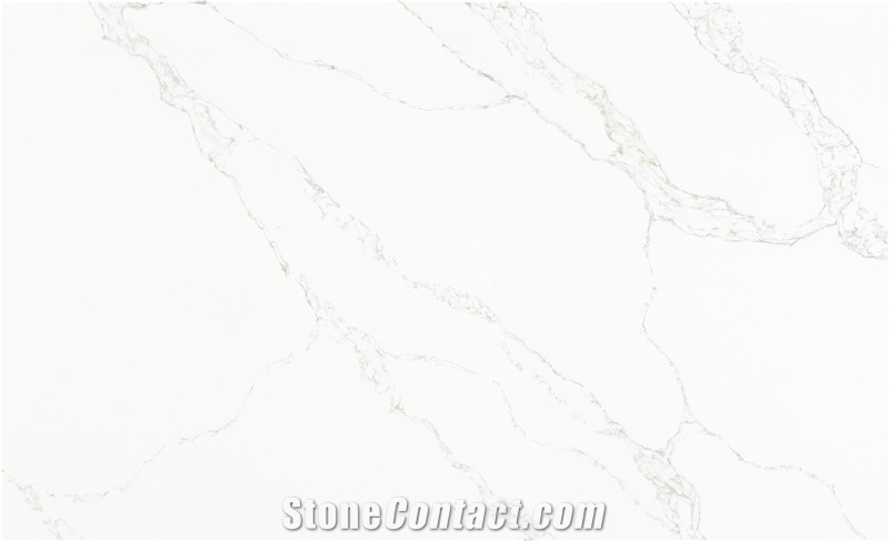 Calacatta Classic Polished White Quartz Slab China Supplier