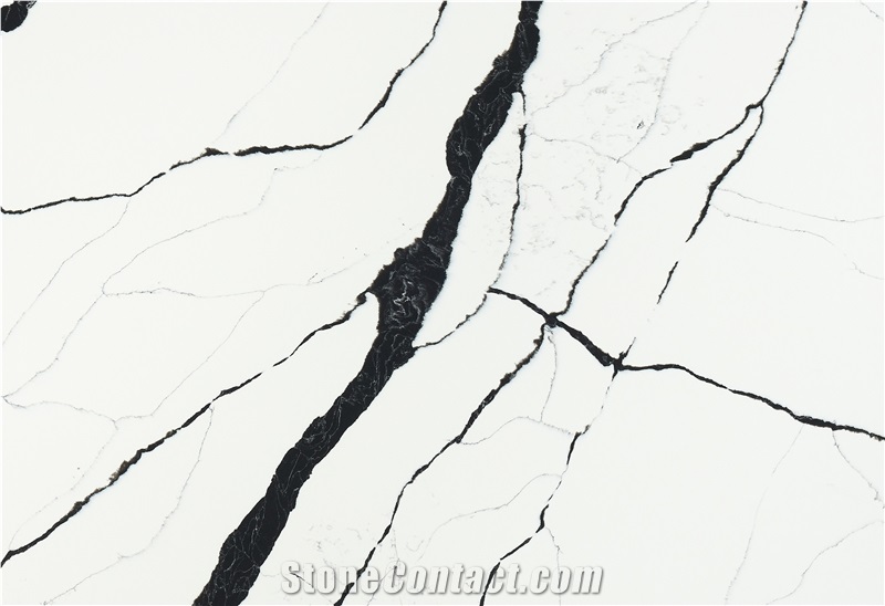 Calacatta Sparkling White Quartz Engineered Stone Slabs