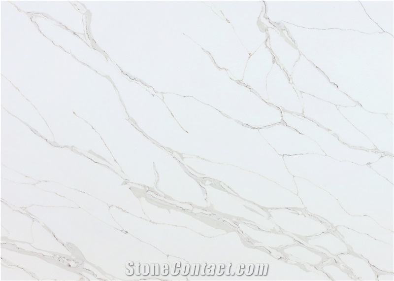 China Factory Bianco Calacatta White Quartz Stone Slab