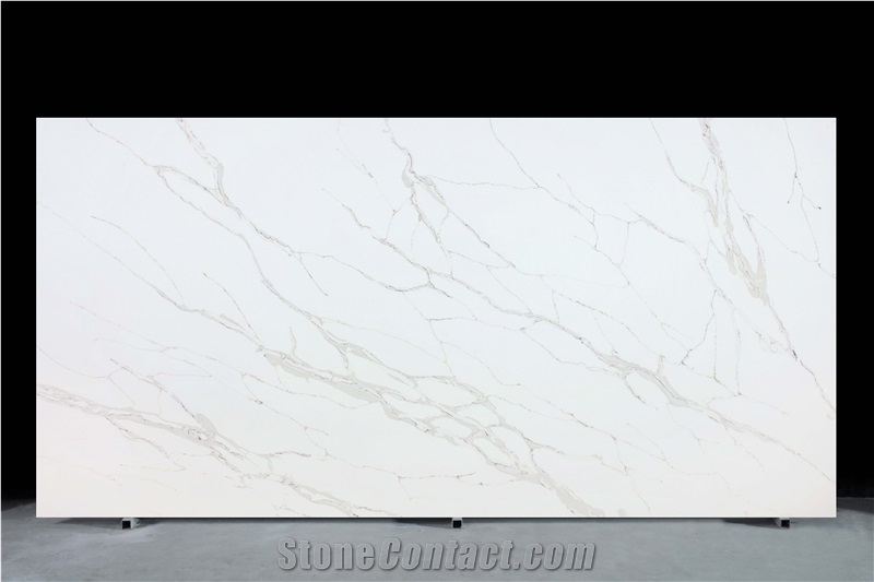 China Factory Bianco Calacatta White Quartz Stone Slab