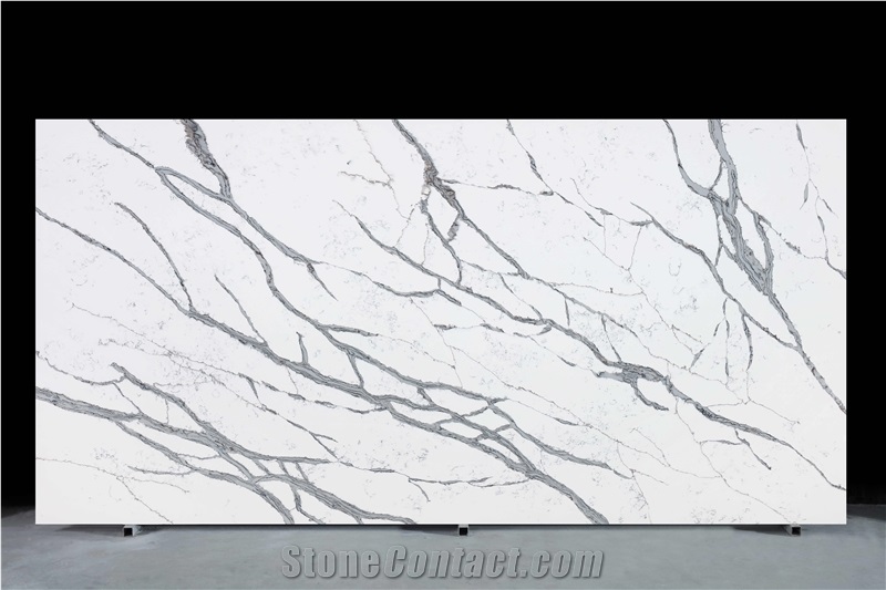 China Factory Carrara White Quartz Engineered Stone Slabs