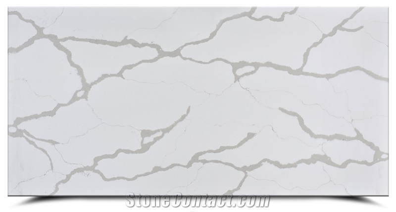 China White Calacatta Series Quartz Stone Slab AQ6166