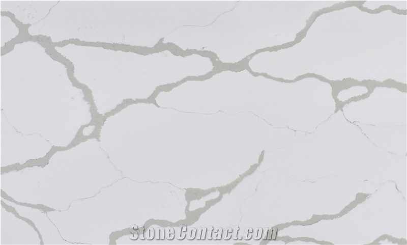 China White Calacatta Series Quartz Stone Slab AQ6166