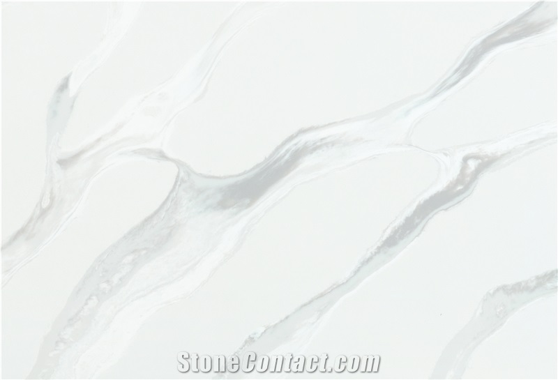 Fantasy White Engineered Stone Slabs New Style AQ-903