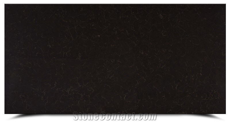 Manmade Granite Look Quartz Stone Slab Black Tile AQ5330