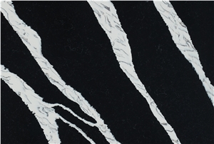 New Design Zeus Black Quartz Stone Slab AQ-901