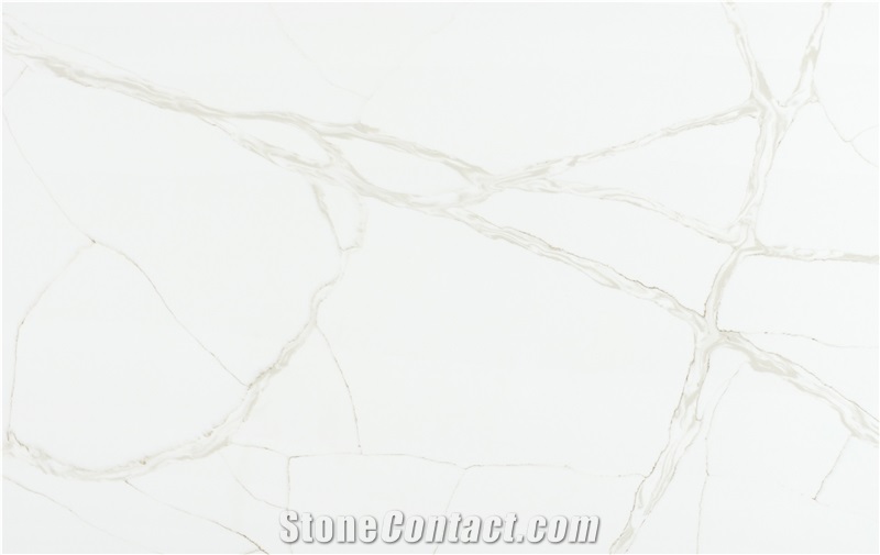 Quartz Stone Match To Ariston White Carrara Stone AQ037