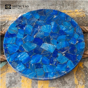 Round Lapis Lazuli Gemstone Table Top