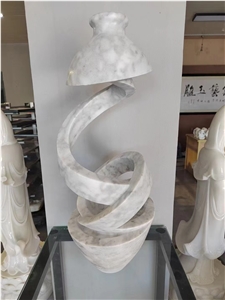 Abstract Marble Sculpture Stone Carrara Table Lamp Art Bust