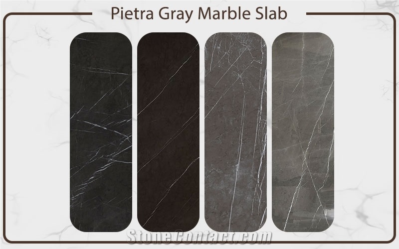 Pietra Grey Marble Slabs (With And Without Veins)