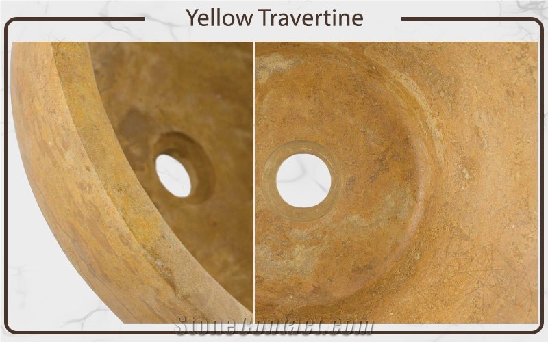 Yellow Travertine Vessel Sinks, Vessel Wash Basins