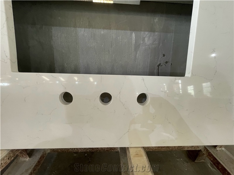 Carrara White Quartz Countertops For Apartments Kitchen