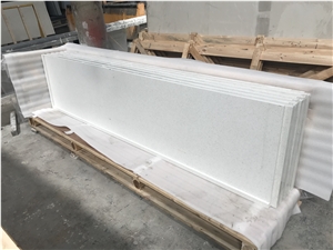 Sparkling Crytal White Prefab Quartz Countertop For Kitchen