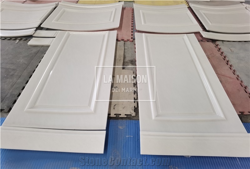 White Natural Marble CNC Carved Irregular Wall Panels Tiles