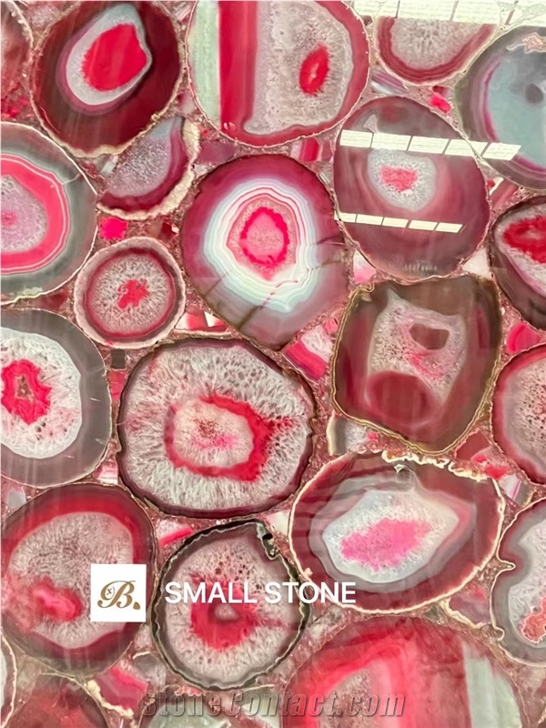 Pink Agate Slabs Semiprecious Stone