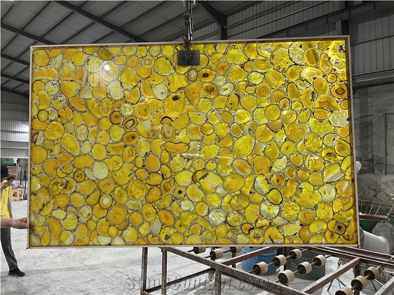 Yellow  Semiprecious Stone Panels