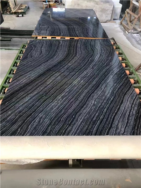 Black Forest Marble, Unique Black Wooden  Marble Tile & Slab