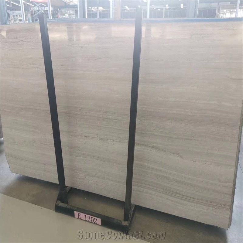 China White Wooden Marble Slab Polished Tiles