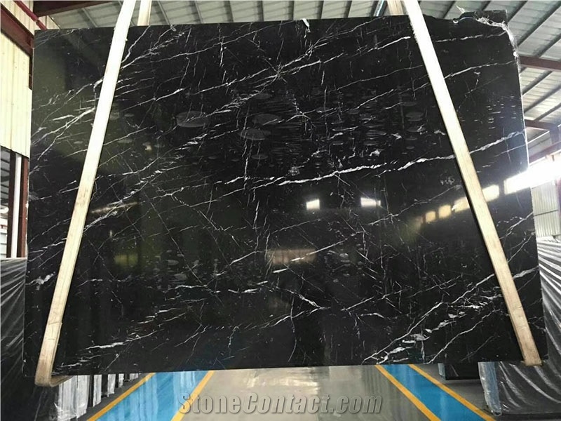 Black With White Vein Marble