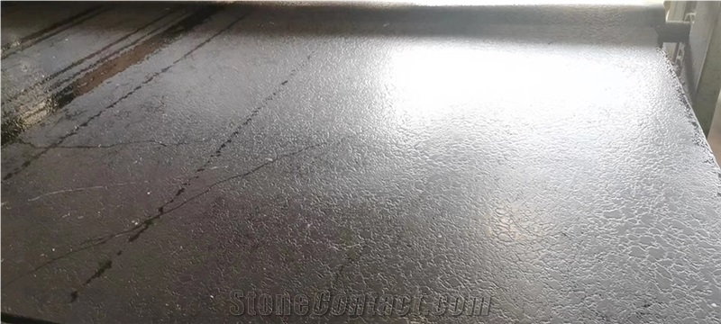 China Black Marquina Leather Finish Slab