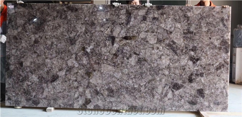 Grey Agate Semiprecious Slab Wall Tile Floor