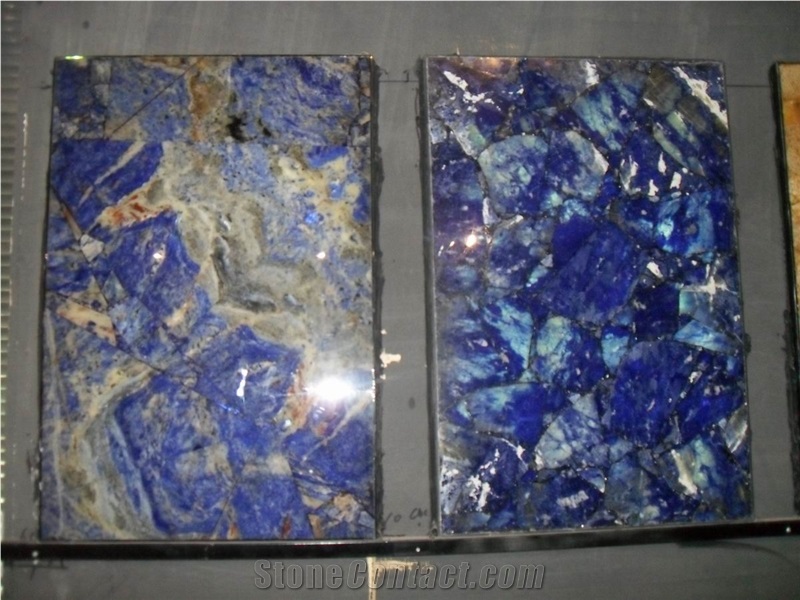 Lapis Lazuli Blue Semiprecious Slab Wall Floor