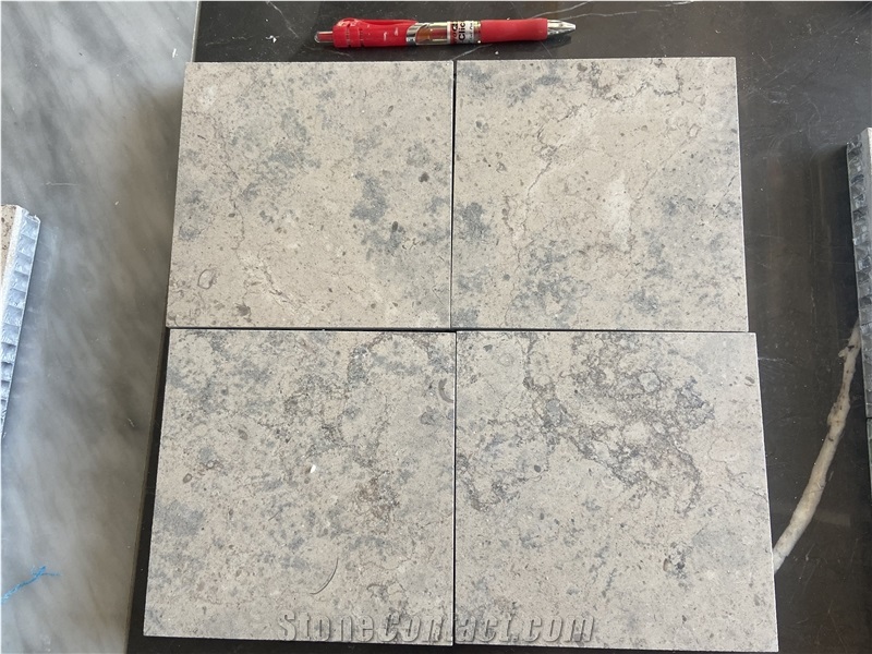 Adair Grey Limestone Slab Tile
