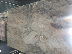 Brazil Fusion Gold Quartzite Slab Wall Decoration Tile