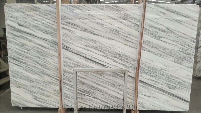 Italy Armani White Marble Slab Kitchen Washroom Tile Floor