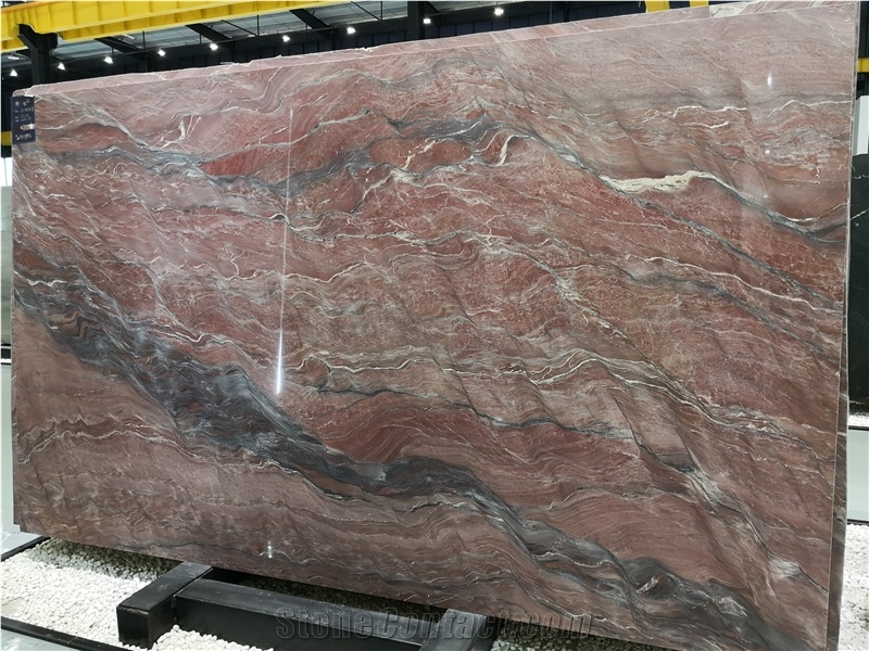 Steel Red Quartzite Slab Kitchen Tile Floor