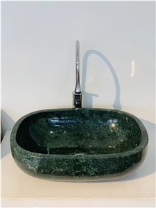 INDIA GREEN MARBLE BATHROOM BASIN - INDIA GREEN