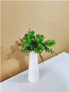 Vietnam Marble Stone Product - Crystal White Marble Flower Vase