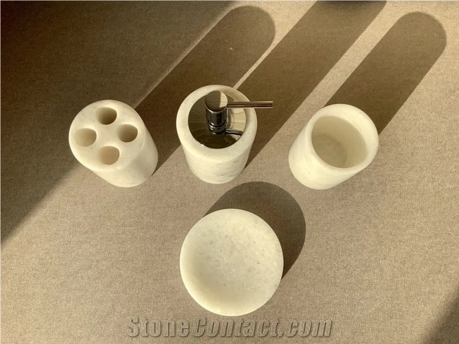 VIETNAM STONE PRODUCT - Crystal White Marble BATHROOM ACCESSORIES