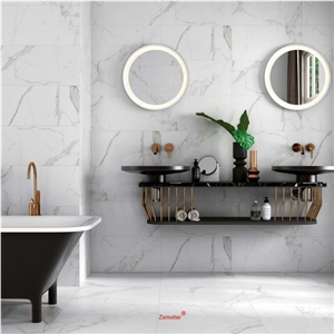Carrara White Matt Marble Effect Porcelain Wall