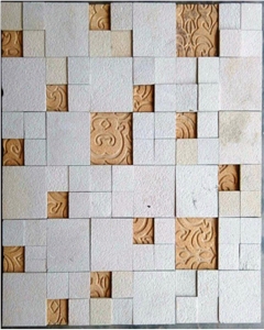 Beige Sandstone Pattern Mosaic Wall Tiles