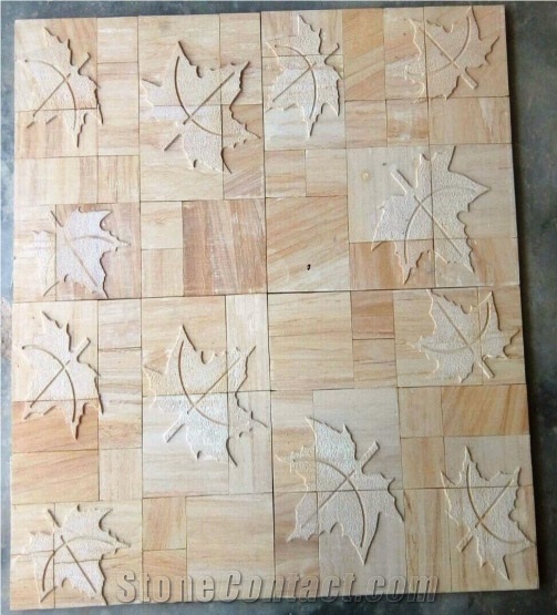 Beige Sandstone Pattern Mosaic Wall Tiles