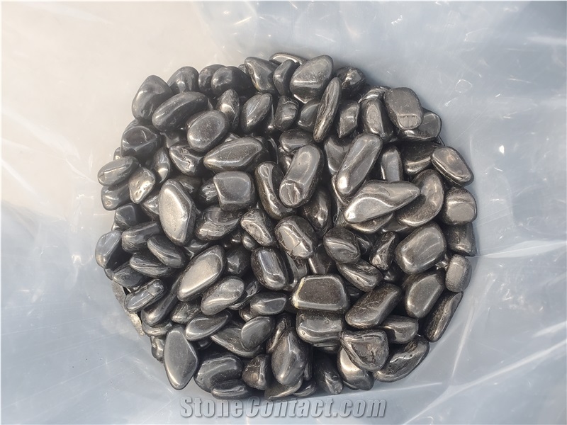 High Polished Black Pebble Stone For Garden