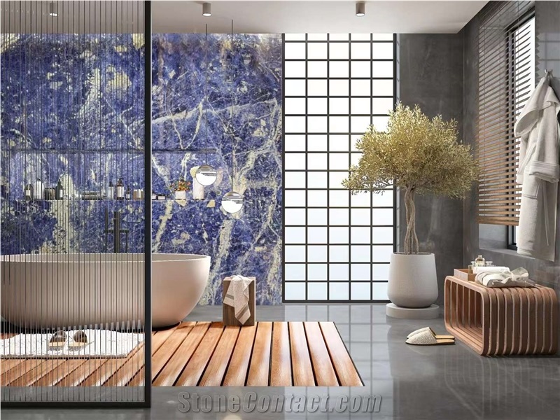 Bolivia Blue Sodalite Granite Slab&Tiles For Hotel Project