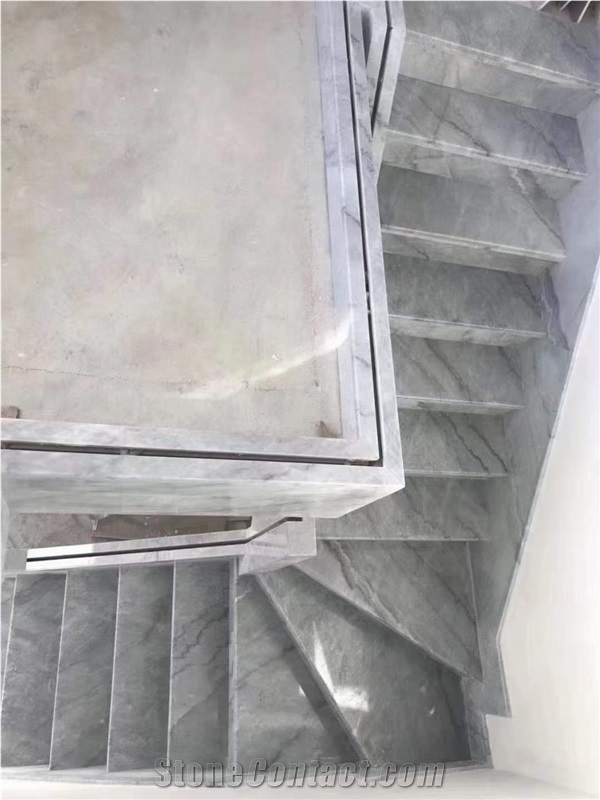 China Bruce Gray Marble Stairs For Interior Decoration