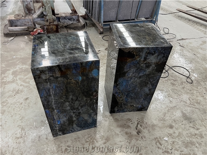 Natural Stone Labradorite Blue Granite Side Table