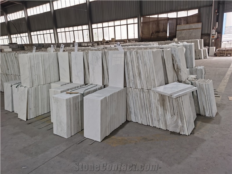 Thin 10Mm Oriental White Marble Tiles 24X12 Inch