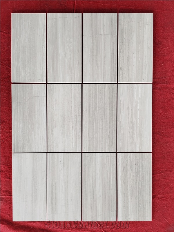 Thin White Wooden Marble Tiles For Interior Floor