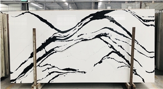 White Artificial Calacatta Quartz Slab