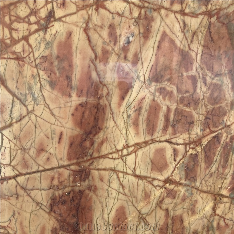 Natural Stone Rosso Damasco Polished Red Marble Slabs