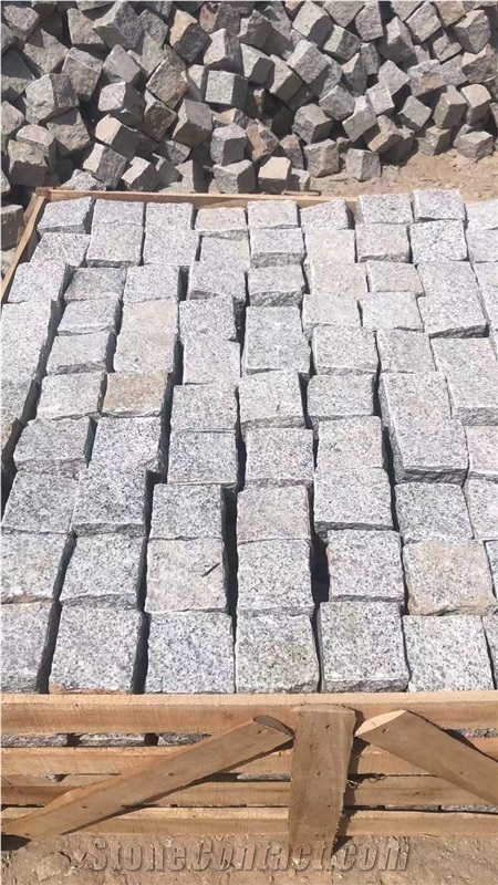 Grey Granite Split Cube Stone