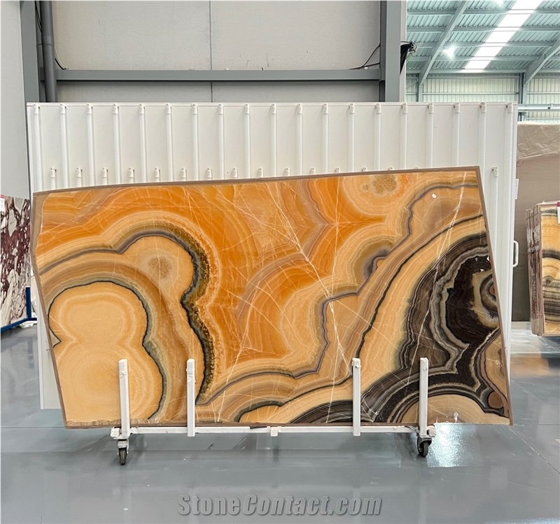 Rainbow Onyx Bookmatched Slabs, 2 Cm