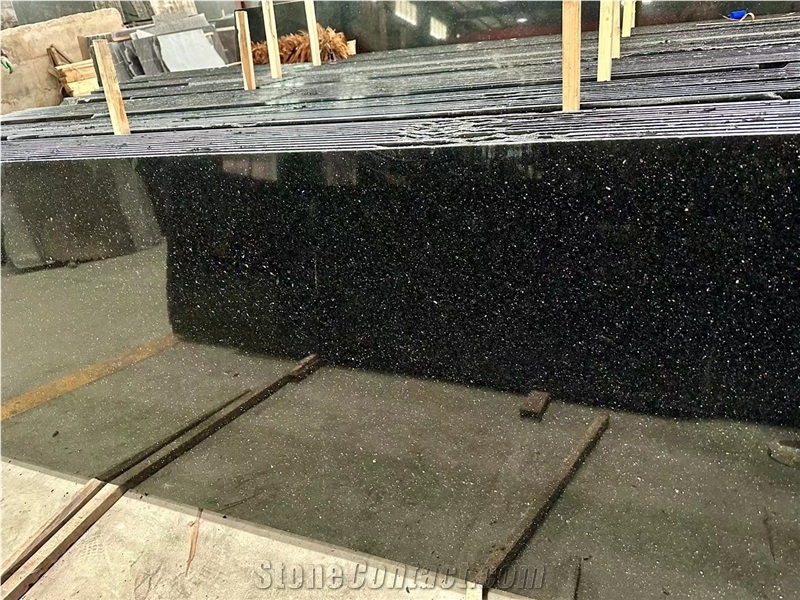 Black Galaxy Granite Slabs Polished Floor Wall