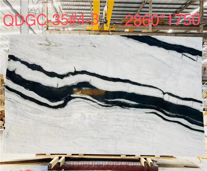 China Panda White Pattern Match Marble Decorative Slab