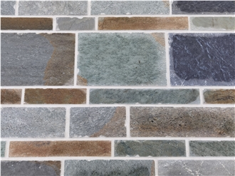 Forest Sepia Green Slate Machine Cut Tiles