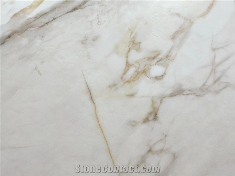 Sintered Stone Slabs Calacatta Gold White Marble Texture
